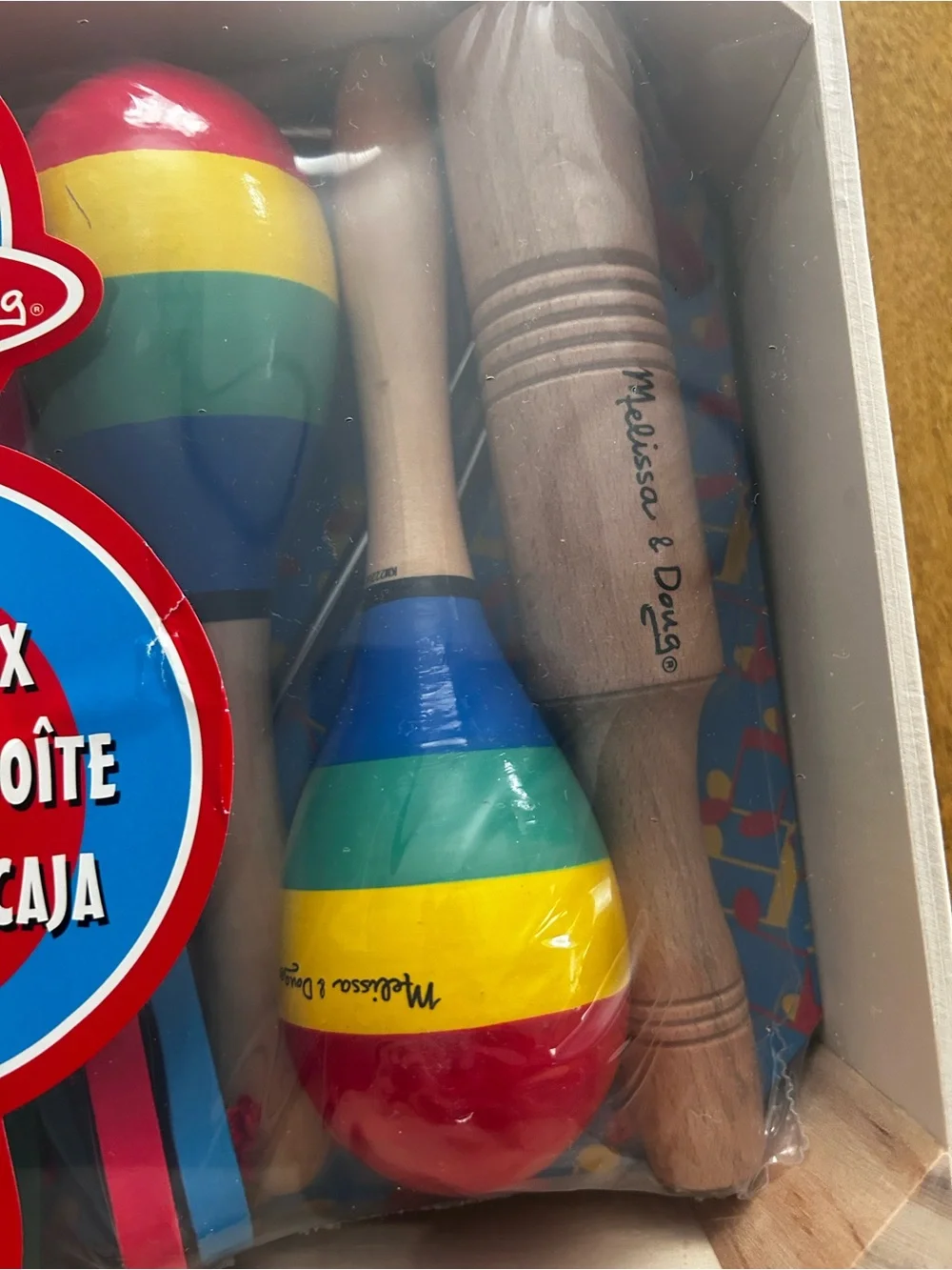 Melissa & Doug Colorful 10  Pc Kids Musical Set - Pink Drum Rim & Rainbow Maraca